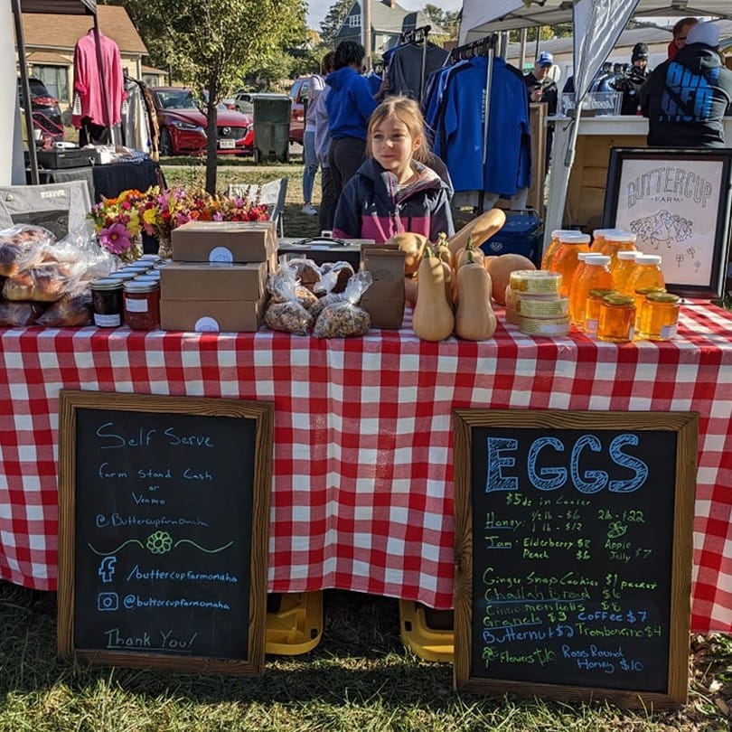 Our table set up at a local farmers market.
