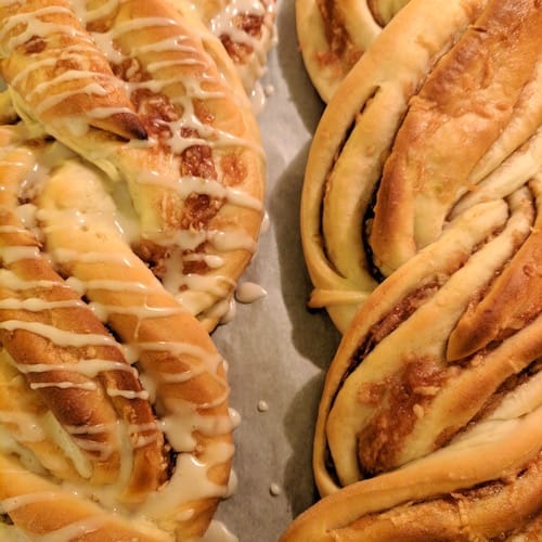 Cinnamon apple sweet bread braids.